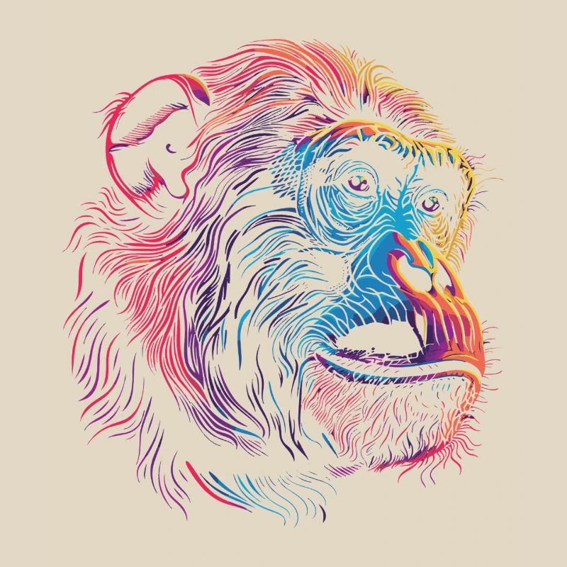 Neon Psychedelic Monkey