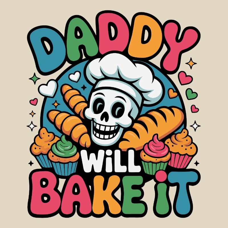 Daddy Will Bake It Skull Bakery