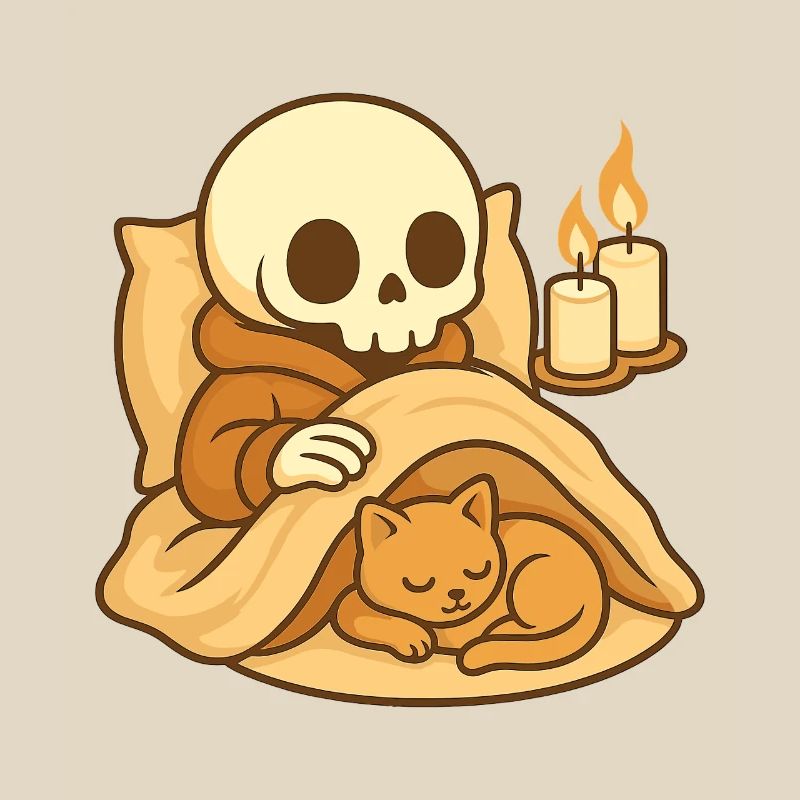 Sleeping Skeleton – Cozy Cat Sleep