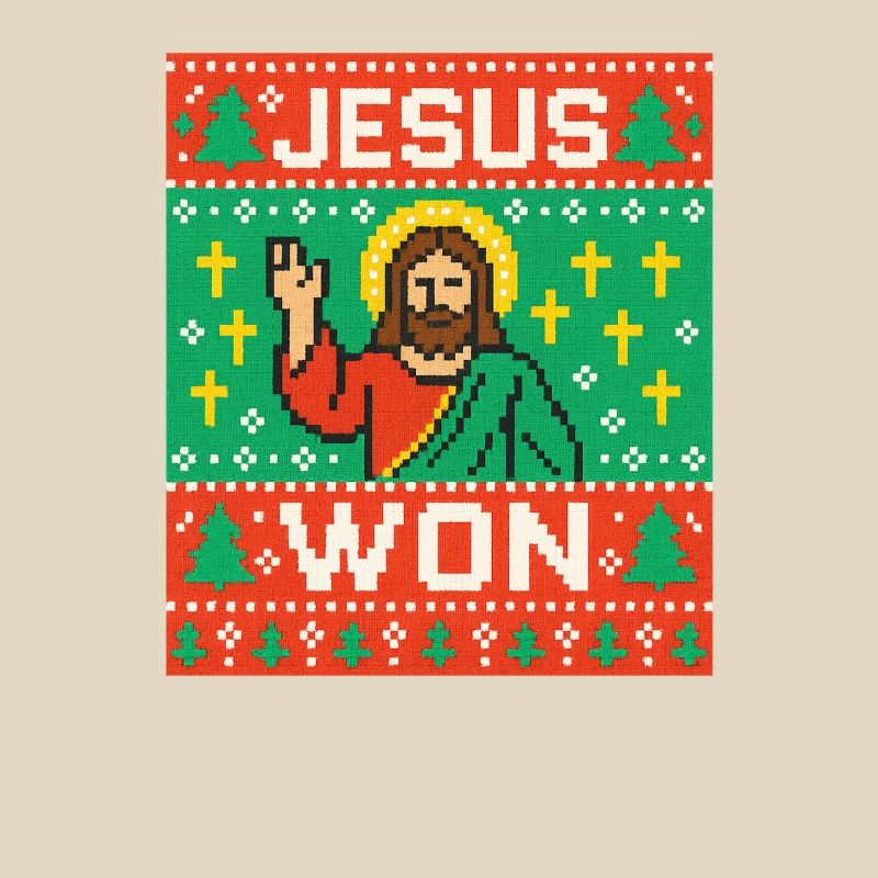 Jesus Won hässlicher Weihnachtspullover-Stil, christlich