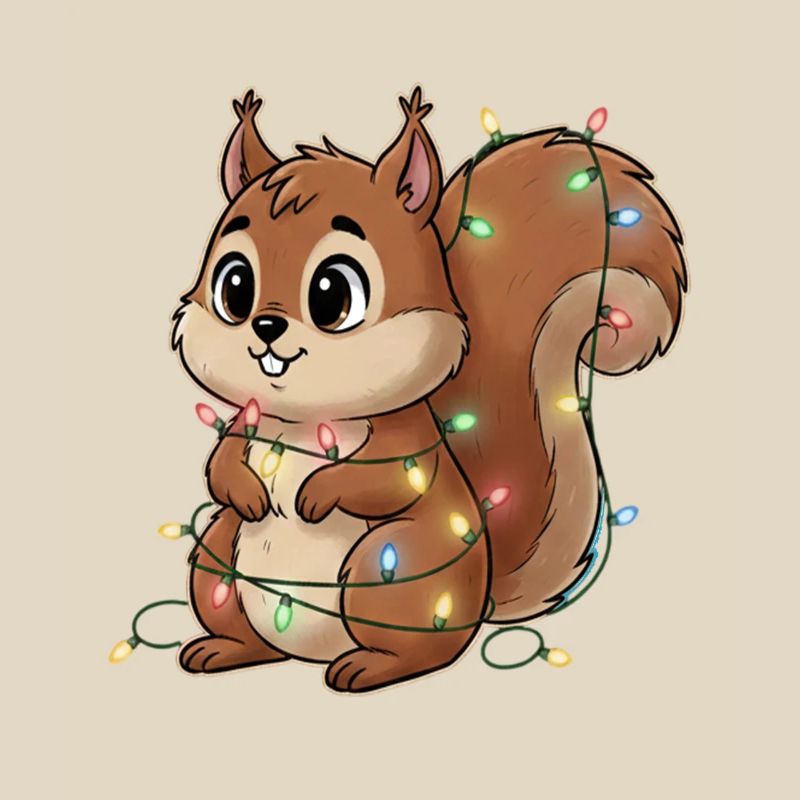 Lichterbehängtes Eichhörnchen