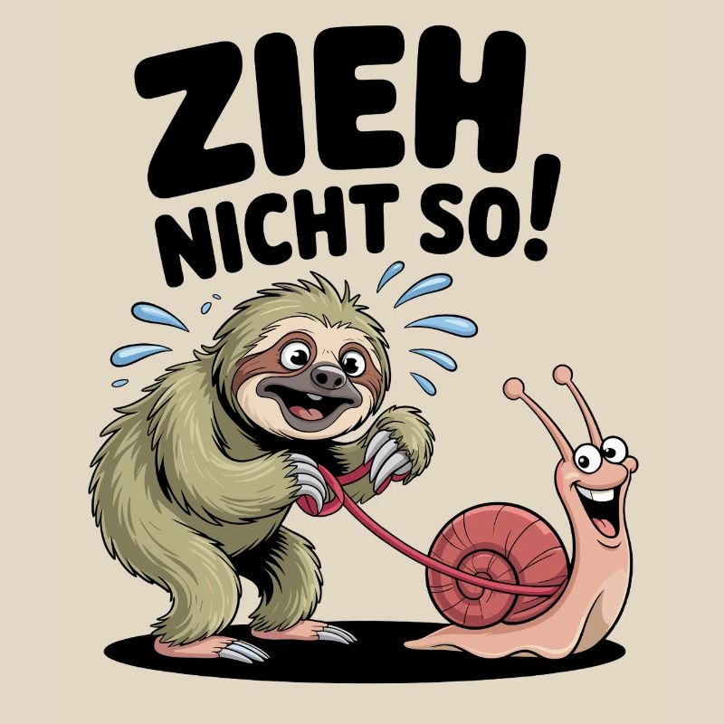 Sloth Snail Saying, Don't Pull Like That