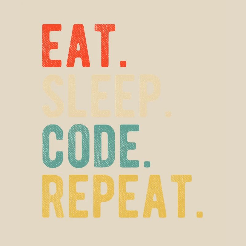 Eat Sleep Code Repeat Programmer Nerd Retro