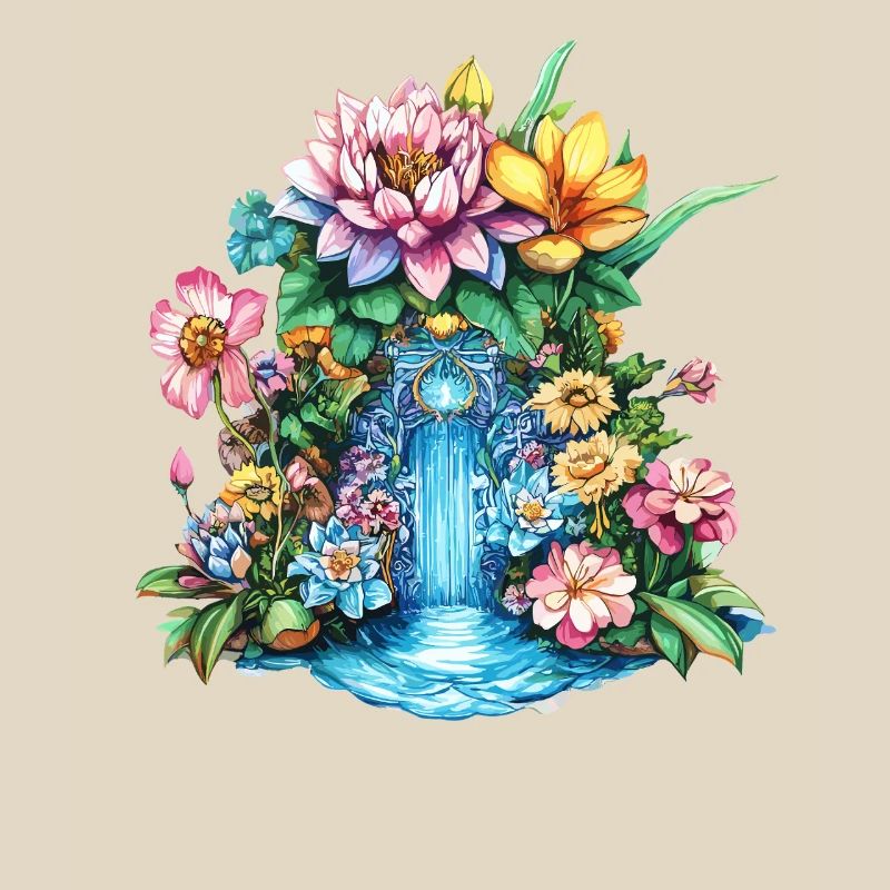 Kaléidoscope de la cascade de fleurs