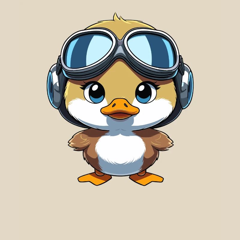 Croaking pilot with aviator goggles
