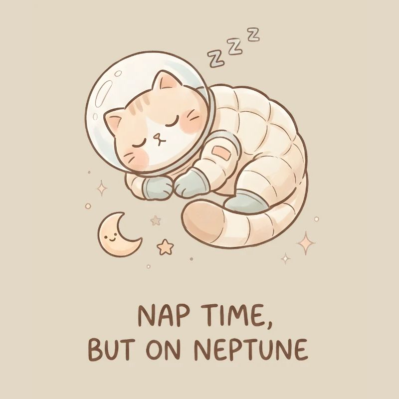 Nap Neptune | Chat de l’espace mignon