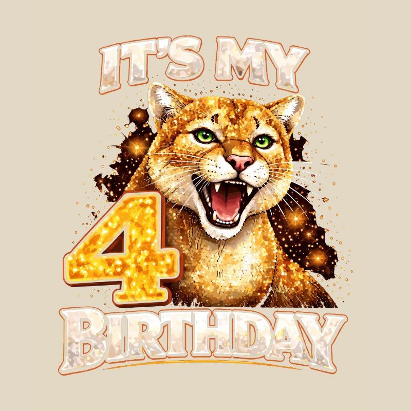 C’est mon 4e anniversaire léopard Kinder Geburtstag