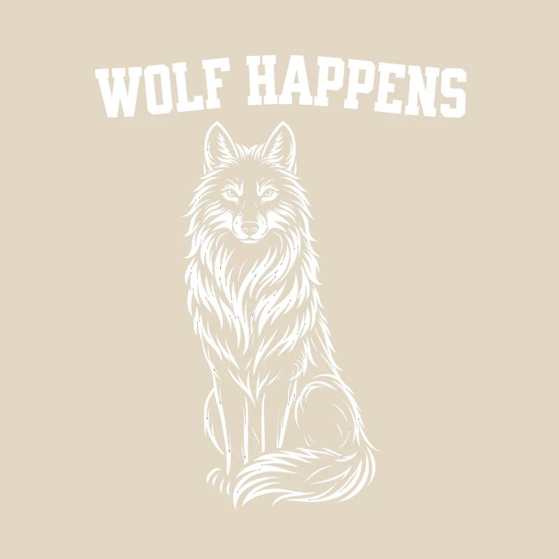 Wolf Silhouette - Wolf happens Spruch