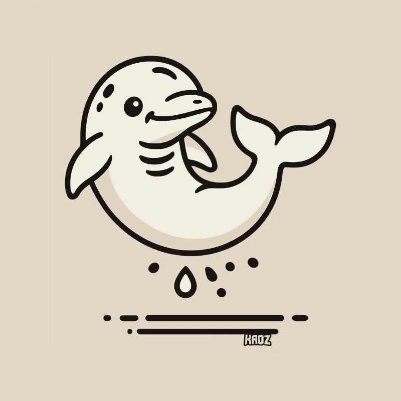 Cute Dolphin in Comic Style