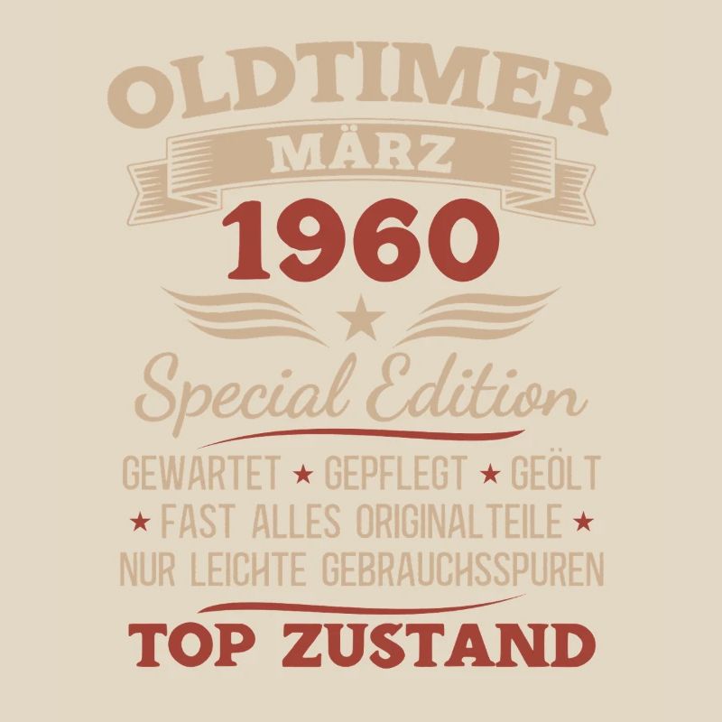 66. Geburtstag Geschenk Mann Oldtimer März 1960