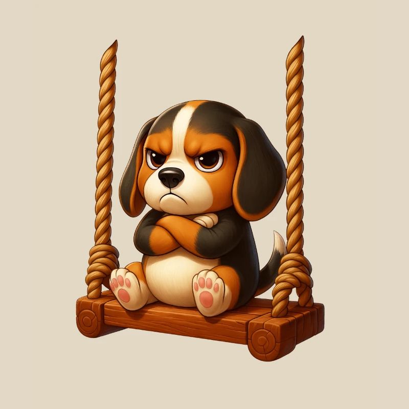 Balançoire de terrain de jeux de jeux animés Grumpy Beagle