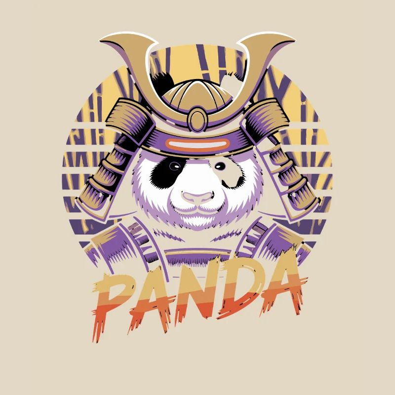 Kriegerischer Panda Samurai Illustration