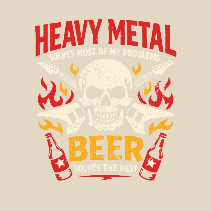 Heavy Metal solves my problems - Bier Spruch