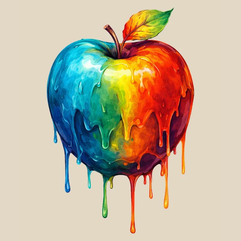Apple with colorful gradient