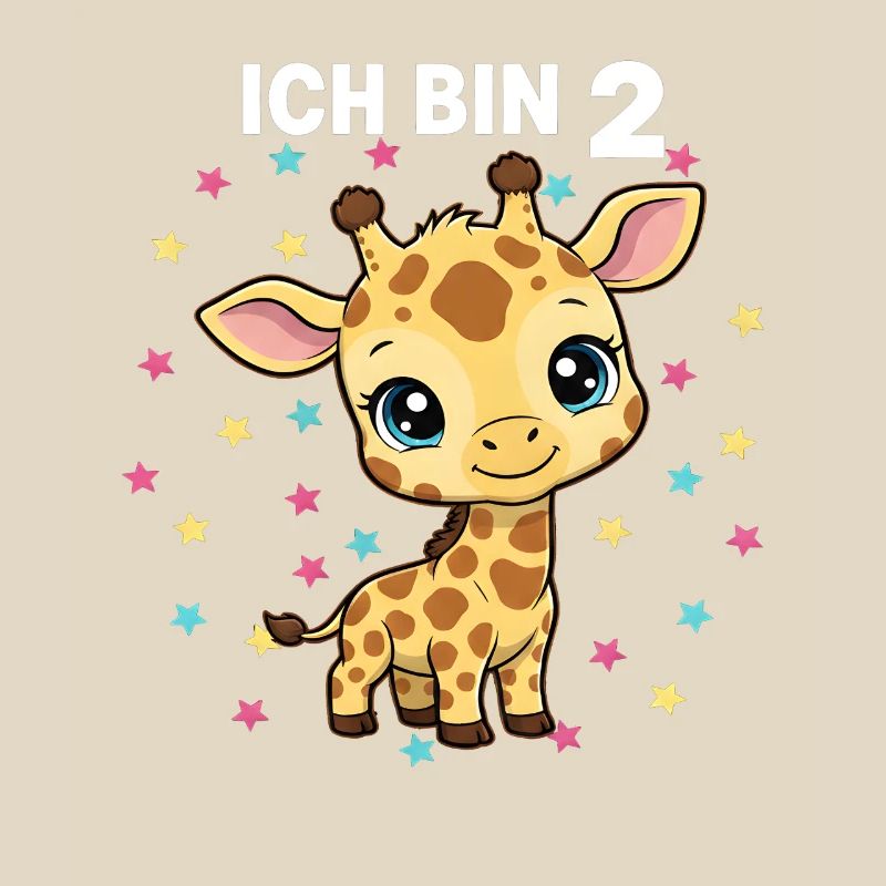 Ich bin 2 - Süßes Giraffe zum 2. Geburtstag