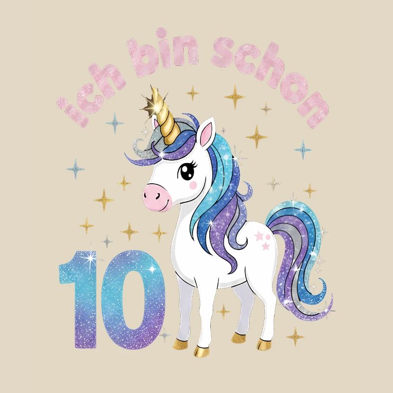 10. Geburtstag Einhorn Mädchen Ich bin schon 10