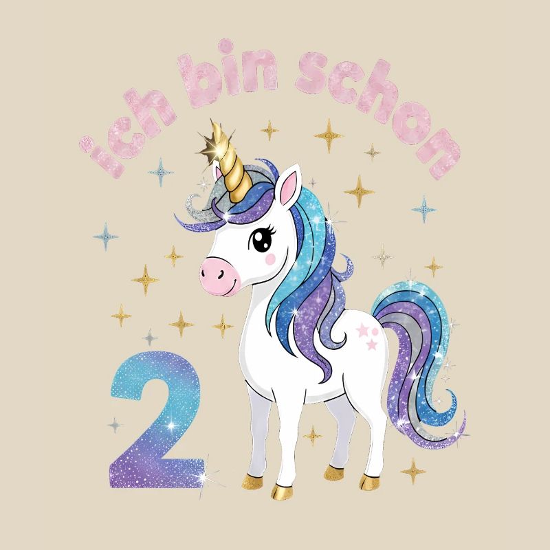 2. Geburtstag Einhorn Mädchen Ich bin schon 2