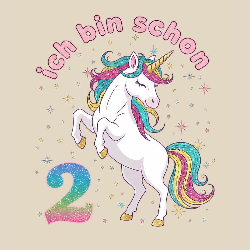 2. Geburtstag Einhorn Mädchen Ich bin schon 2