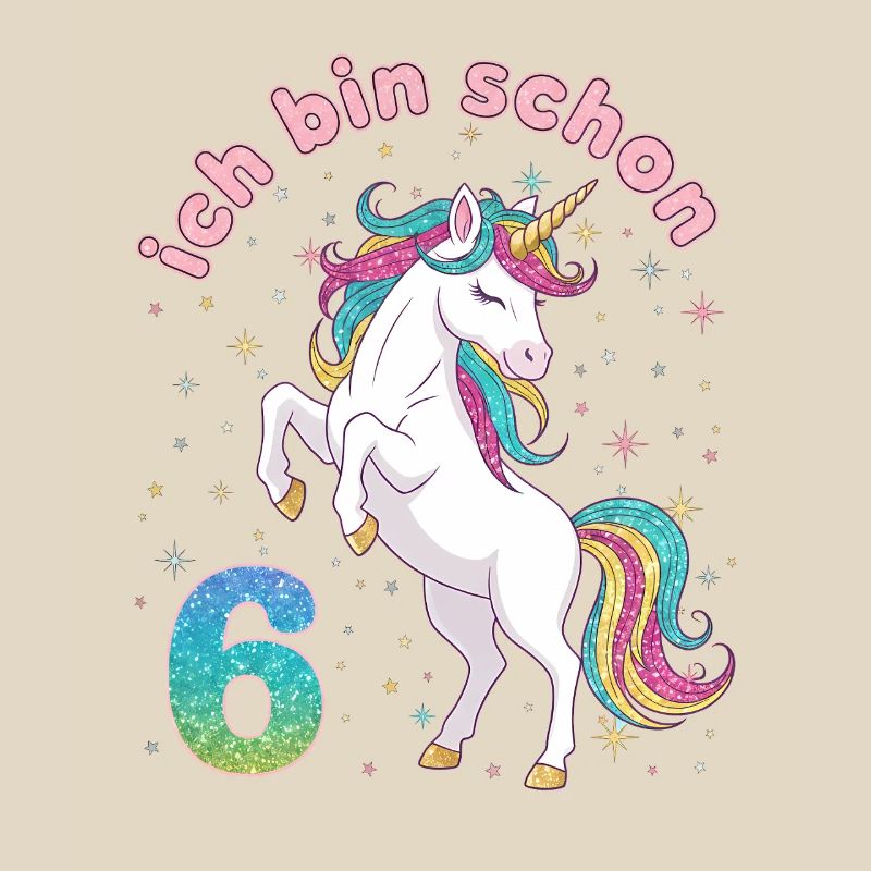6. Geburtstag Einhorn Mädchen Ich bin schon 6