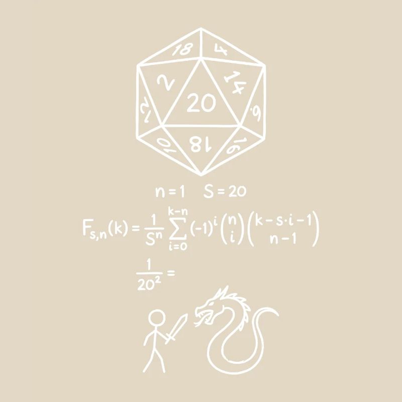 D20 Dice Probability Shirt RPG Nerd Math Geek 