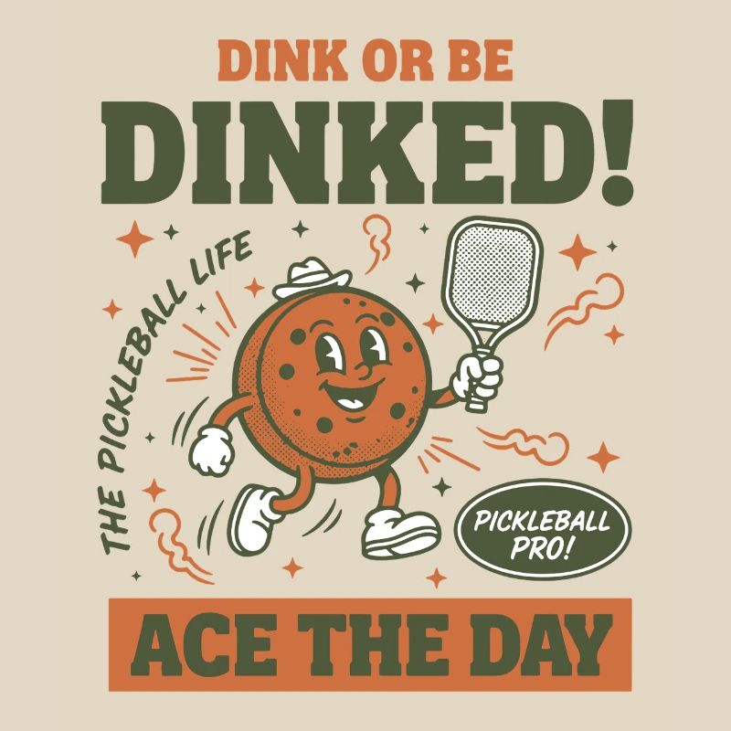 Pickleball-lustiger Spieler Dink Oder Werde Dinked Ace The