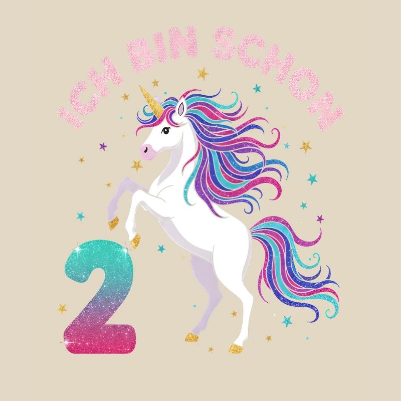 2. Geburtstag Einhorn Mädchen Ich bin schon 2