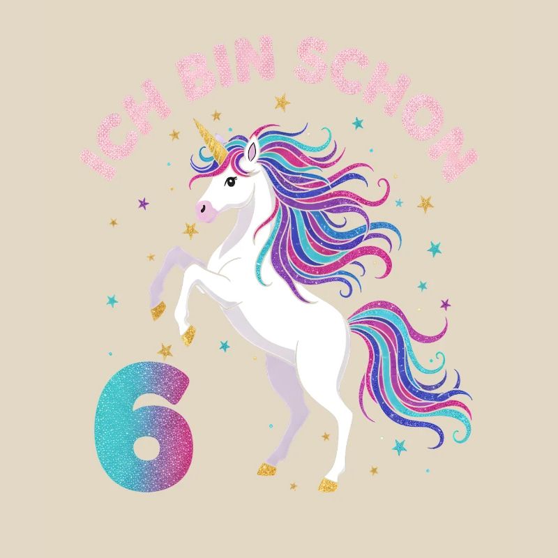 6. Geburtstag Einhorn Mädchen Ich bin schon 6