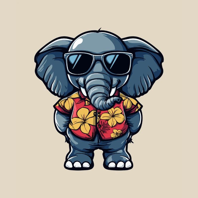 Elephant Comic Holiday