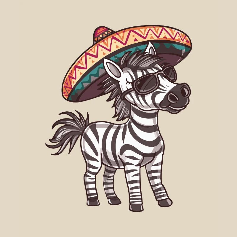 Zebra Comic Funny Sombrero
