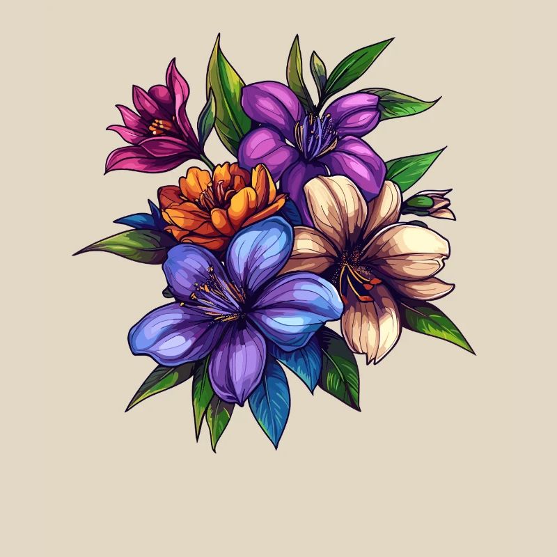 Bouquet de fleurs tropicales – Explosion de couleurs