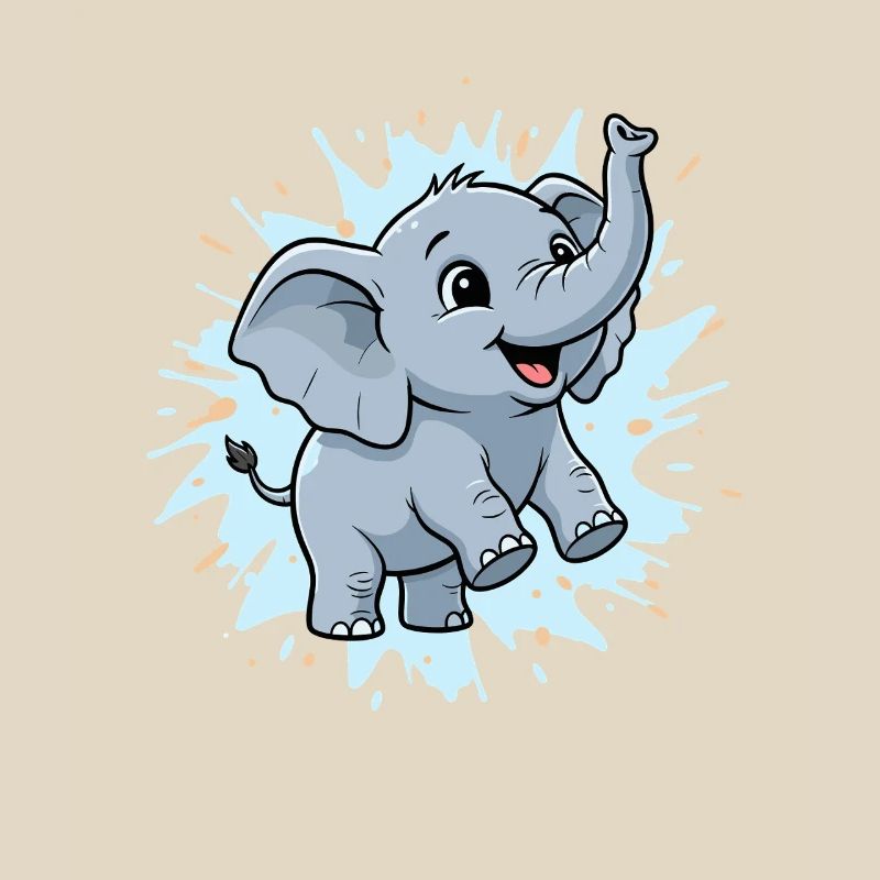 Süßer Elefant mit Farbspritzer