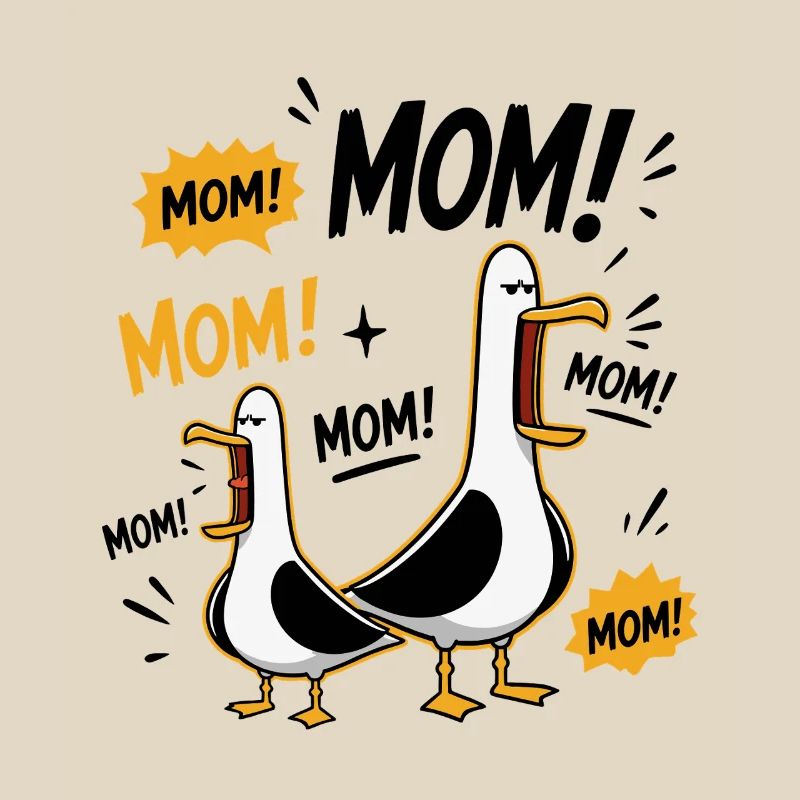 Lustige Möwen-Mama-Muttertag-Mama-Möwen