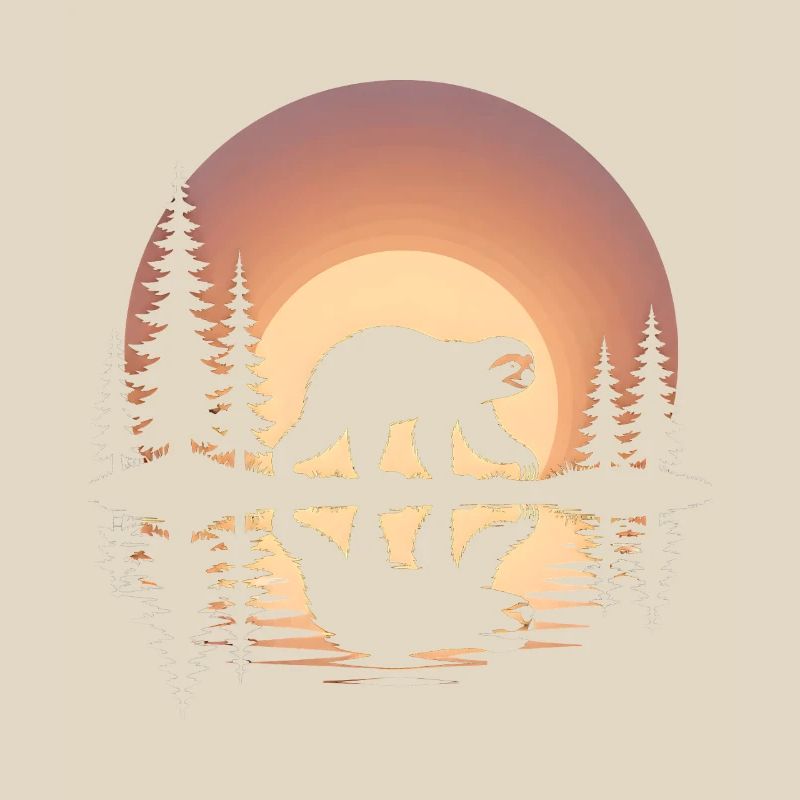 Mammoth at Sunset in Pine Forest