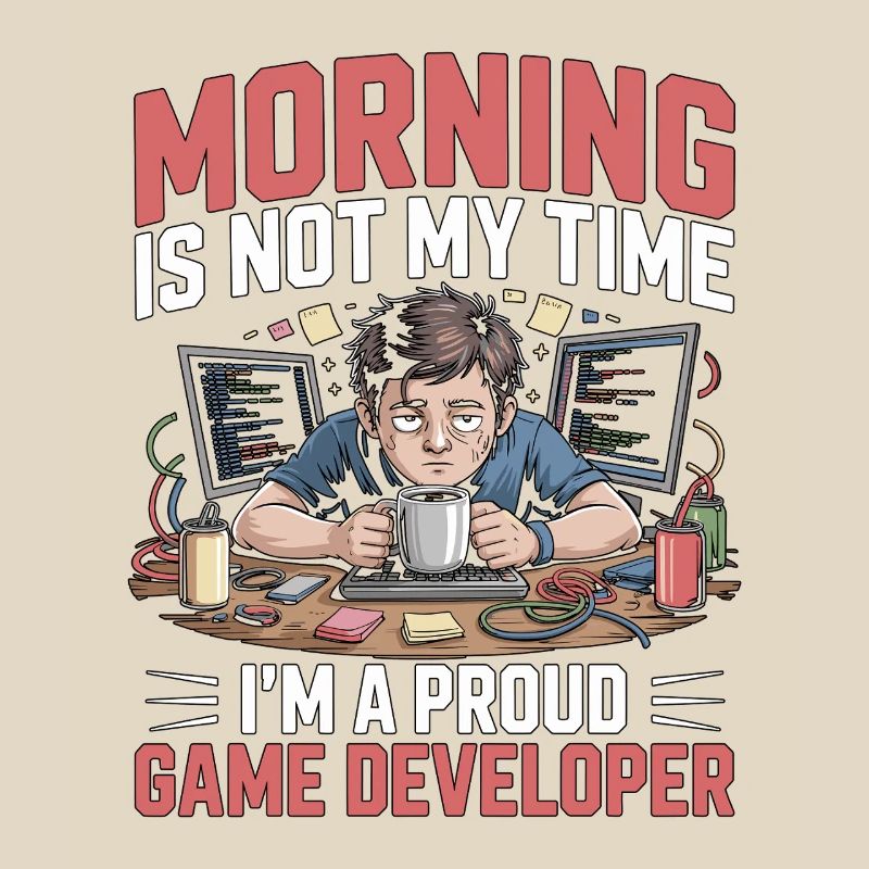 Game Developer Morning Is Not My Time Game Coder