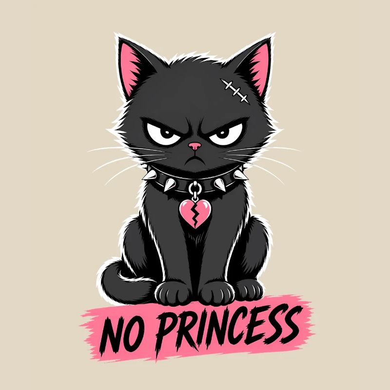 Chat gothique espiègle – Pas de déclaration de princesse