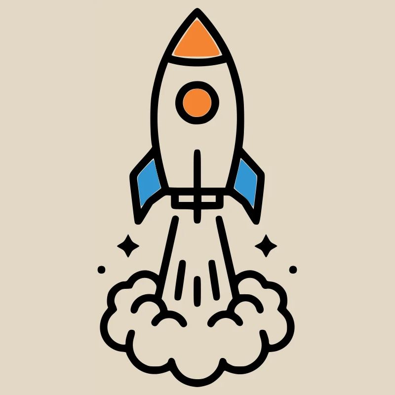 Comic spatial Rocket Launch