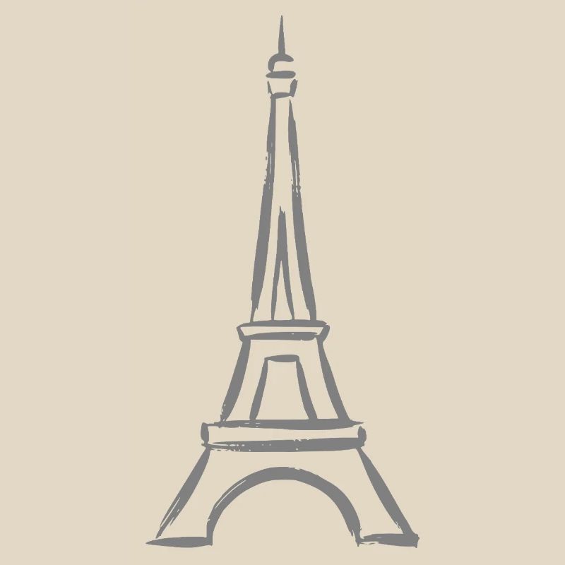 Minimalist Eiffel Tower Sketch
