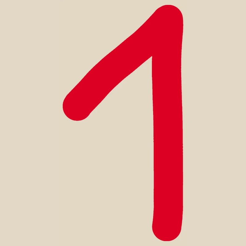 1 Nummer eins Zahl rot Geburtstag