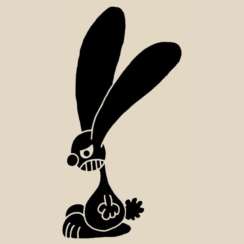 Grumpy black rabbit