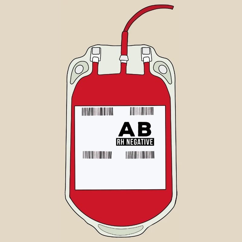 Poche de sang AB négative