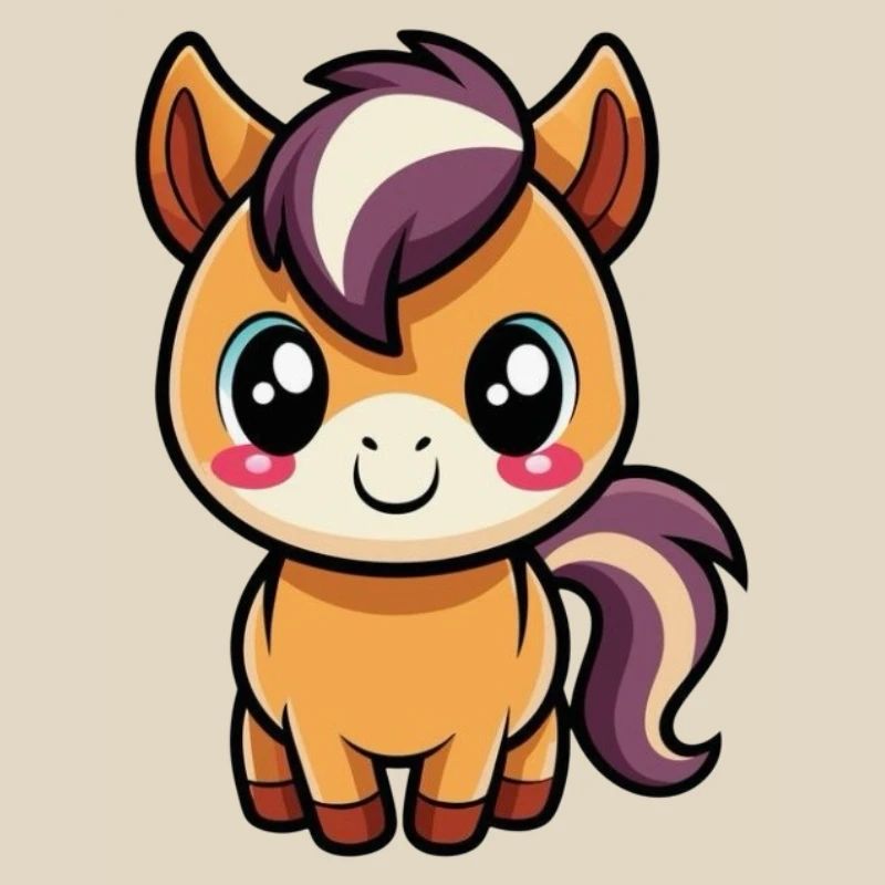 Cute chibi bangs with purple mane