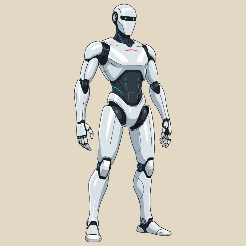 Robot de combat blanc de science-fiction