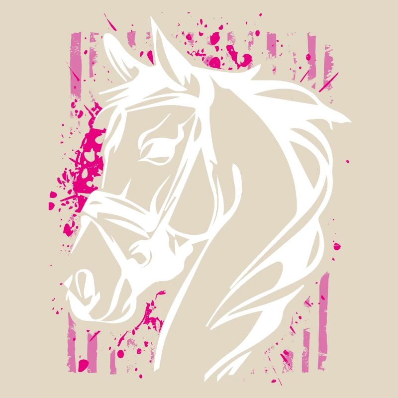 Graffiti-Stil Pferd mit Pinkem Farbsplash