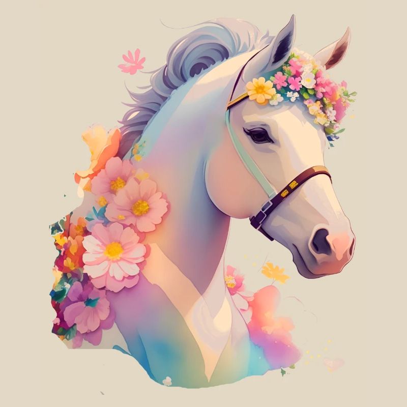 Cheval fleur