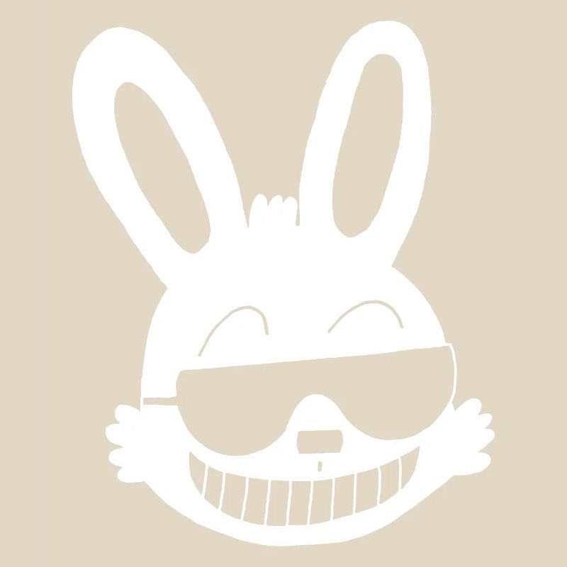 White rabbit showing off