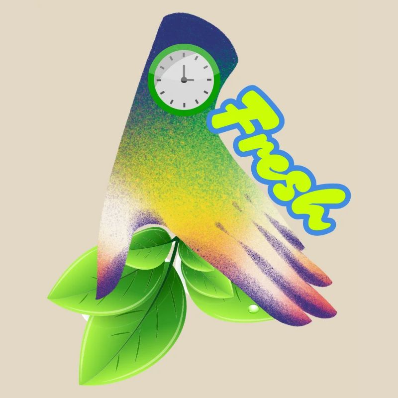 Fresh Gradient Leaf Clock Design