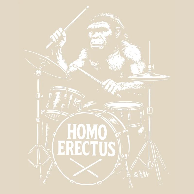 Homo Erectus Singe progressif avec tambours cadeau