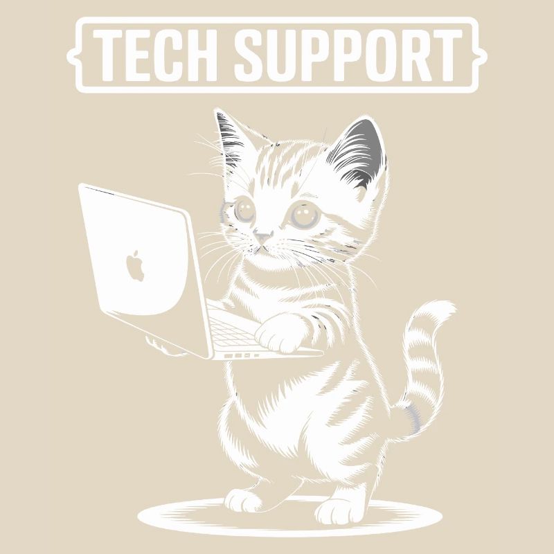 Funny Tech Support Cute Cat Ironic IT