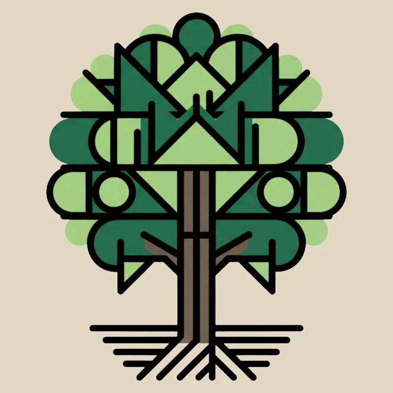Geometric Tree Pattern Green