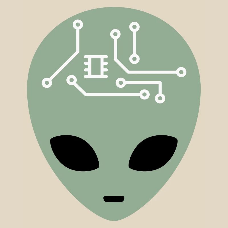 Alien Head with Circuits (three colours)